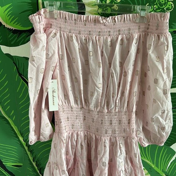 NWT Shoshanna Dress/ Coverup in Pink/Bronze Metallic, Size S - Picture 4 of 6